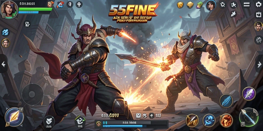 Tampilan aksi mendebarkan dari gameplay 55FIVE.