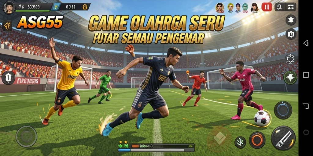 Tampilan gameplay ASG55 menampakkan pertandingan seru dan grafik menawan.