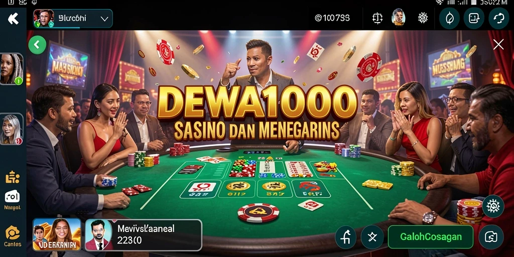 Tampilan mendebarkan dari gameplay DEWA1000 yang penuh aksi kasino.