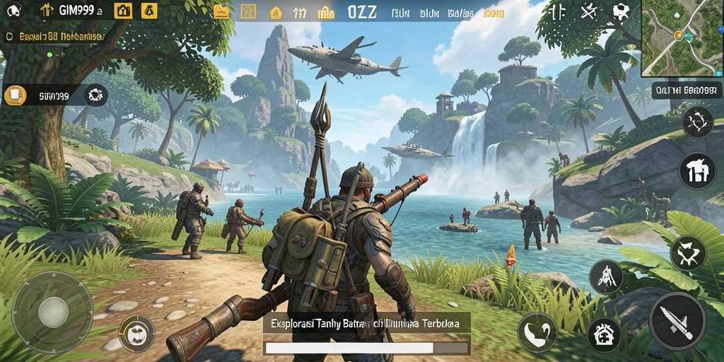 Screenshot GIM999 menampilkan keindahan dunia terbuka yang memukau.