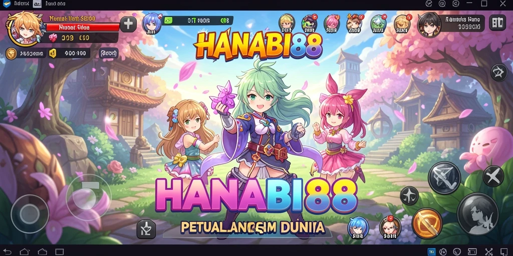 Screenshot permainan HANABI88 yang menunjukkan karakter anime yang menawan.