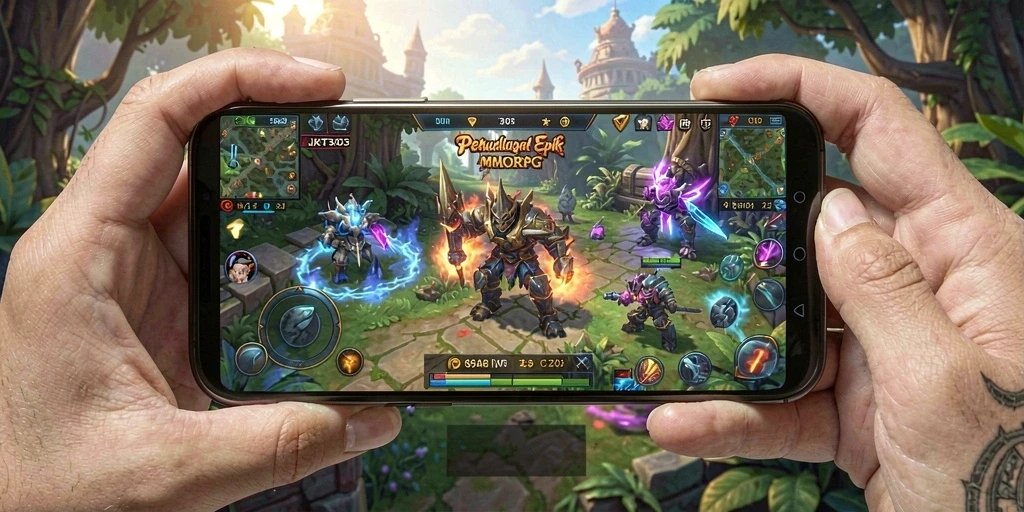 Screenshot gameplay JKT303 menampilkan pertarungan seru di dunia MMORPG.