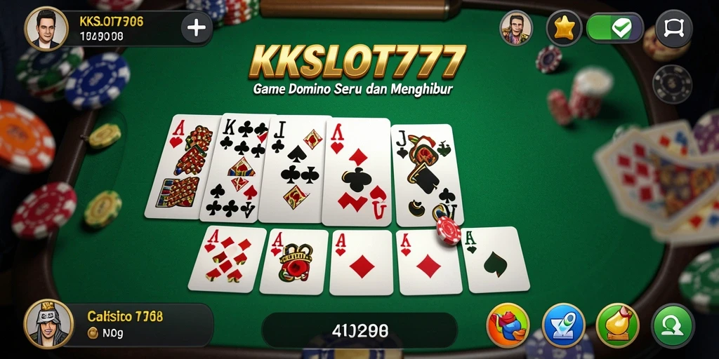 Tampilan gameplay seru dalam KKSLOT777 yang penuh strategi domino.