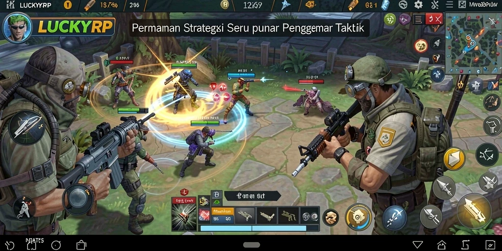 Tampilan gameplay LUCKYRP menampilkan aksi strategi yang menegangkan.