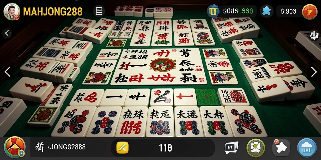 Tampilan gameplay MAHJONG288 dengan kartu Domino yang menarik dan interaktif.