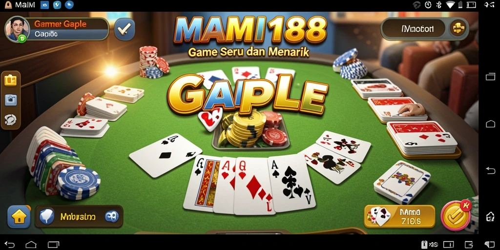 Screenshot MAMI188 menampilkan permainan Gaple yang seru dan interaktif.