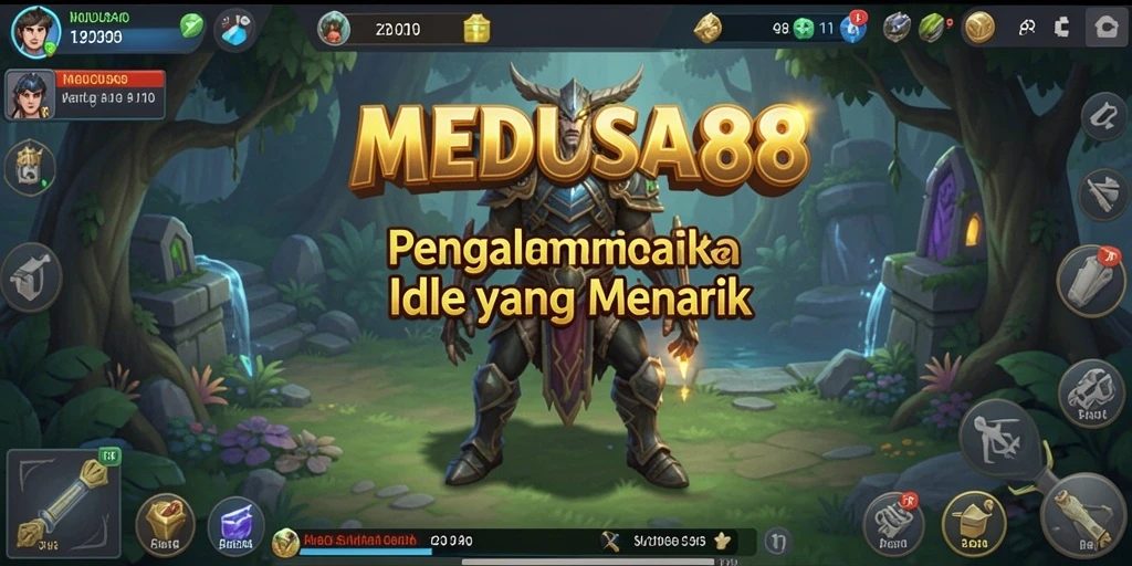 Tampilan gameplay MEDUSA88 yang menarik dengan mekanik Idle.