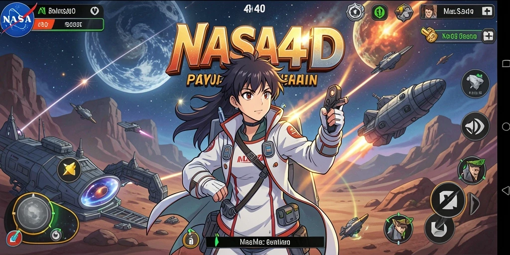 Screenshot utama NASA4D menampilkan gameplay yang mendebarkan dan karakter Anime ikonik.