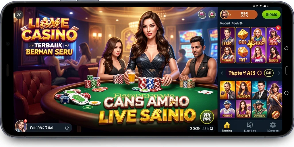 Tampilan gameplay Live Casino yang seru dan interaktif.