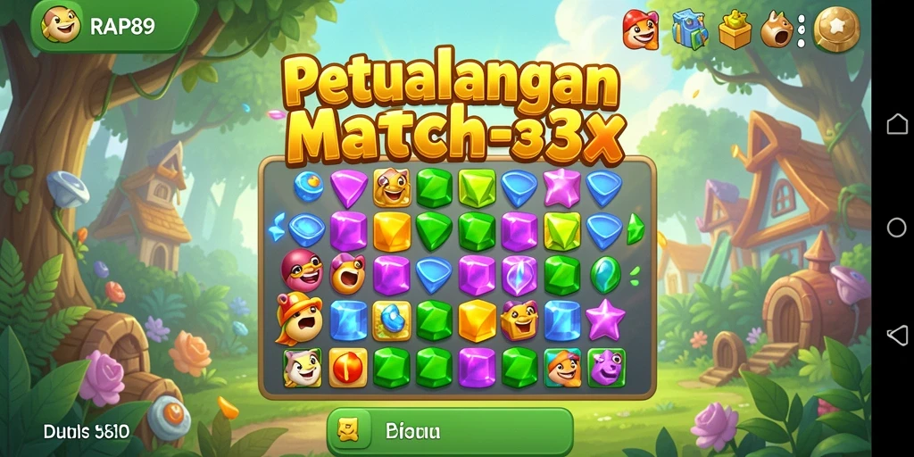 Screenshot gameplay RAP89 menunjukkan kombinasi warna yang cerah dan menarik.