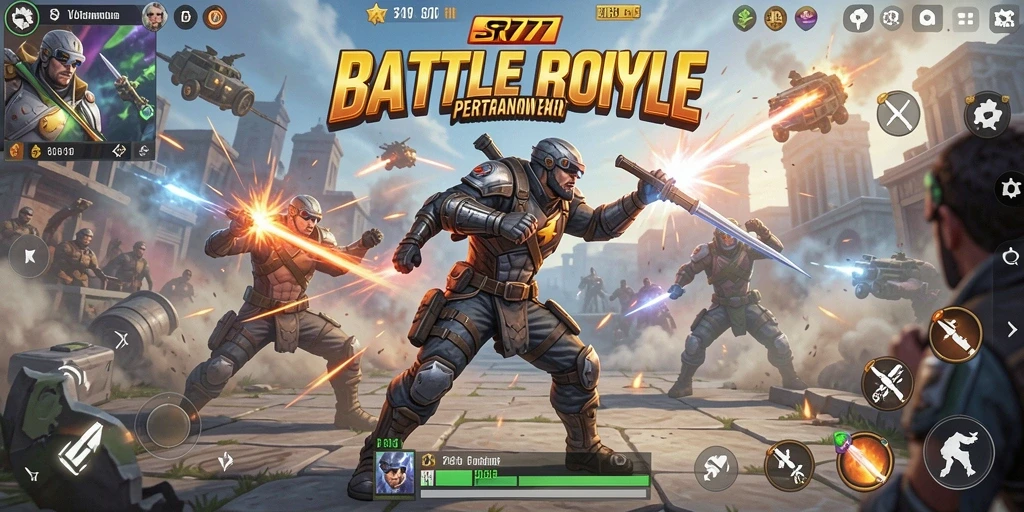 Tampilan gameplay mendebarkan dari SR777 dalam mode Battle Royale.