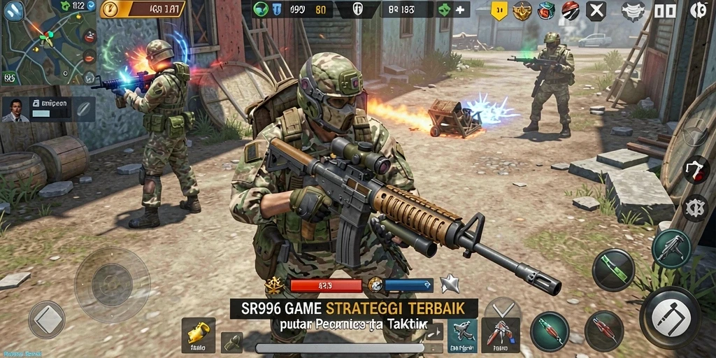 Tangkapan layar gameplay SR996 menampilkan pertempuran strategis yang mendebarkan.